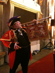 Sounding a State Trumpet at London's Guildhall.