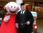 Alan Myatt as a School Master with Peppa Pig