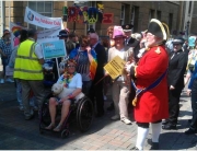 Leading the Gloucestershire Pride Parade 2014