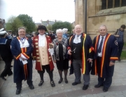 Alan Myatt celebrating St George's Day at Gloucester Cathedral