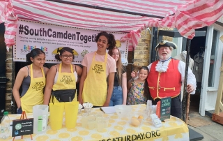 Alan Myatt in Camden Market with the team from Citrus Saturday