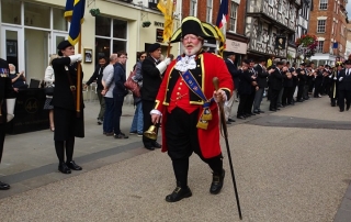 Alan Myatt leading the Gloucester Day parade 2019