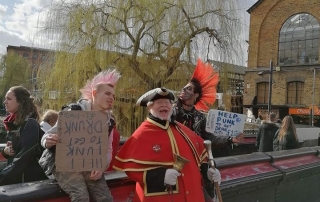 Alan Myatt hanging out with punks at Camden Market