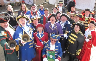 Town Criers gathering for the silent competition in 2021