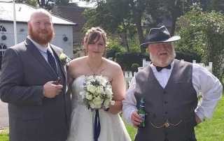 Alan's nephew and his wife on their wedding day